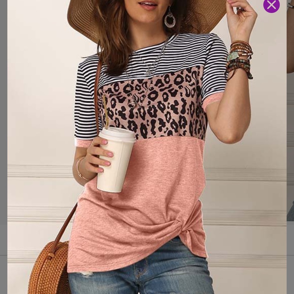 Leopard Colour Block Tee